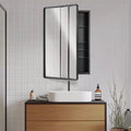 Organisateur de rangement mural en métal noir 21"x34" avec étagères en verre