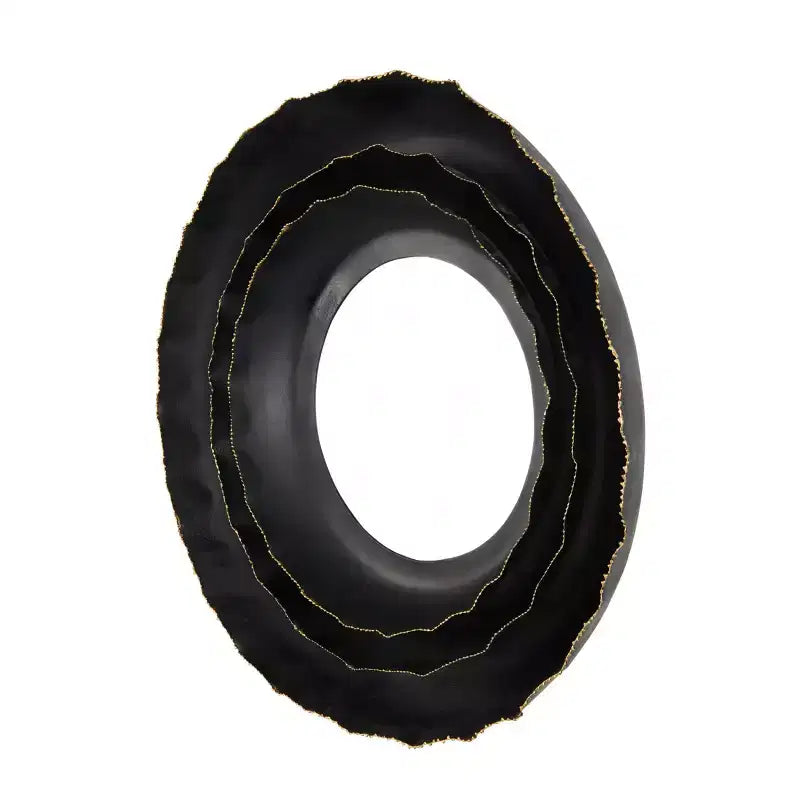 Olivia & May 27"x27" Metal Floral Layered Frame Wall Mirror: Contemporary Round Iron, No Assembly Required