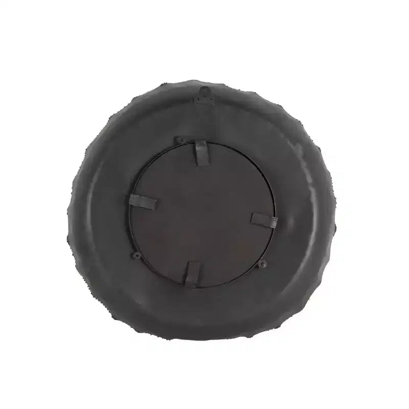 Miroir Mural Rond en Métal avec Cadre Floral Superposé : Fer Forgé Contemporain, Aucun Assemblage Requis