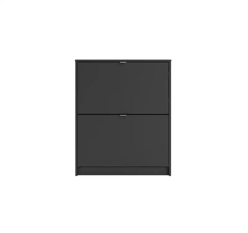 HomeStock Drawer Shoe Cabinet, Black Matte