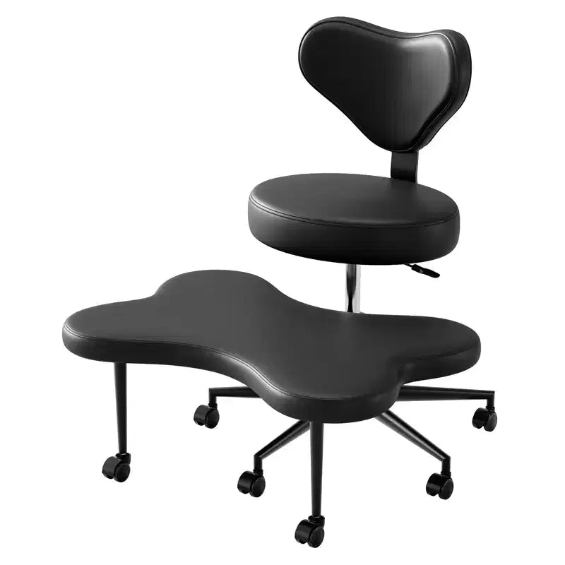 Chaise de bureau ergonomique entrecroisée, Chaise de méditation réglable en hauteur, Pivotante à 360°, Support lombaire, Chaise de travail et de bureau