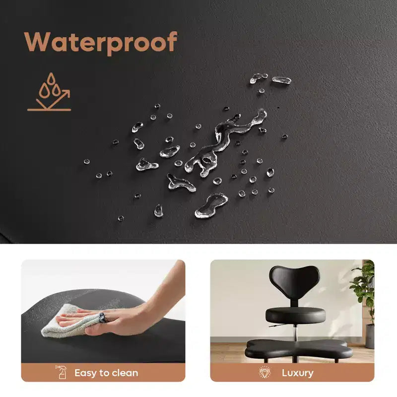 Chaise de bureau ergonomique entrecroisée, Chaise de méditation réglable en hauteur, Pivotante à 360°, Support lombaire, Chaise de travail et de bureau