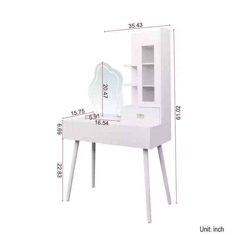 Coiffeuse avec lumières, Bureau de maquillage avec miroir et lumières, Miroir de maquillage lumineux, Coiffeuse avec 3 tiroirs