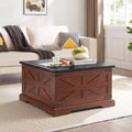Table basse carrée de rangement en bois de 31,50 avec plateau relevable à charnière