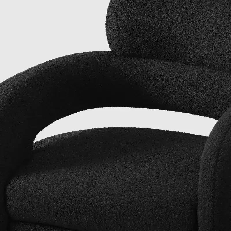 Fauteuil pivotant rond effet peau de mouton d'inspiration Mid-Century Modern