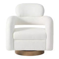 Fauteuil pivotant rond effet peau de mouton d'inspiration Mid-Century Modern