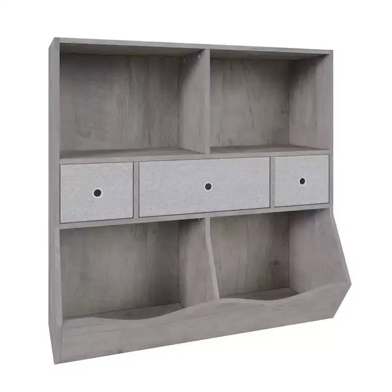 Organisateur de rangement de jouets pour enfants avec 3 tiroirs amovibles et une étagère à 5 sections - Grand meuble à jouets à 3 niveaux pour salle de jeux, jardin d'enfants et école