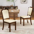 Chaise de salle à manger Rembourrée Chaise de cuisine avec cuir PU et cadre en bois de caoutchouc