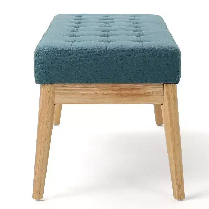 Banc d'entrée moderne avec cadre en bois, Pouf repose-pieds avec coussin, Banc de bout de lit pour salon, chambre