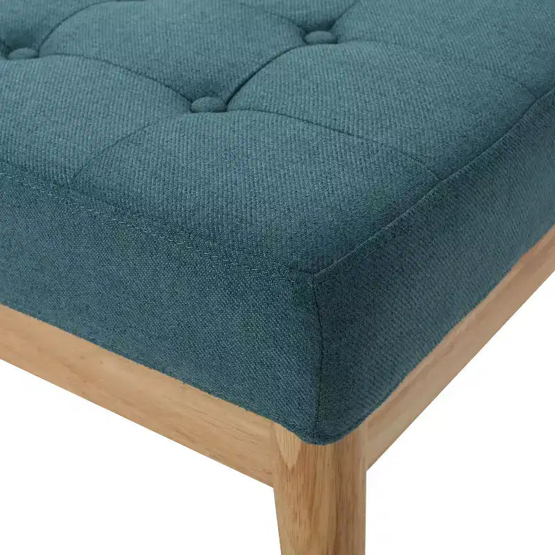 Banc d'entrée moderne avec cadre en bois, Pouf repose-pieds avec coussin, Banc de bout de lit pour salon, chambre