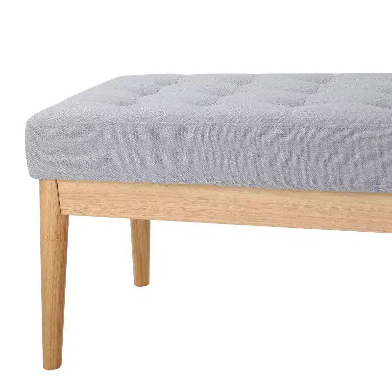 Banc d'entrée moderne avec cadre en bois, Pouf repose-pieds avec coussin, Banc de bout de lit pour salon, chambre