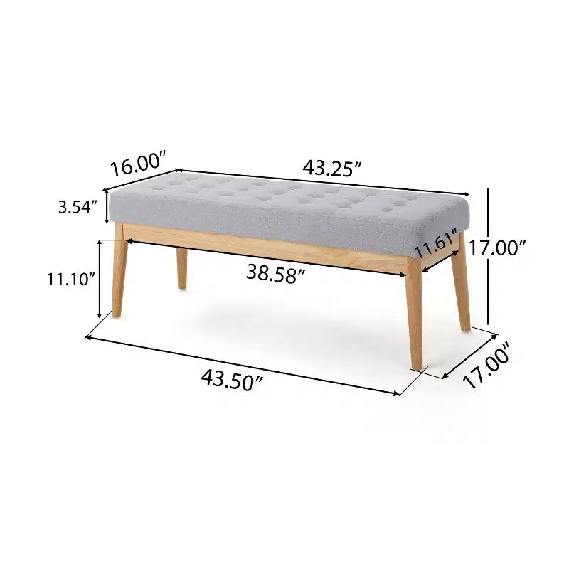 Banc d'entrée moderne avec cadre en bois, Pouf repose-pieds avec coussin, Banc de bout de lit pour salon, chambre