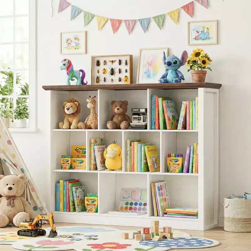 Bibliothèque à 10 casiers, étagère sur pied