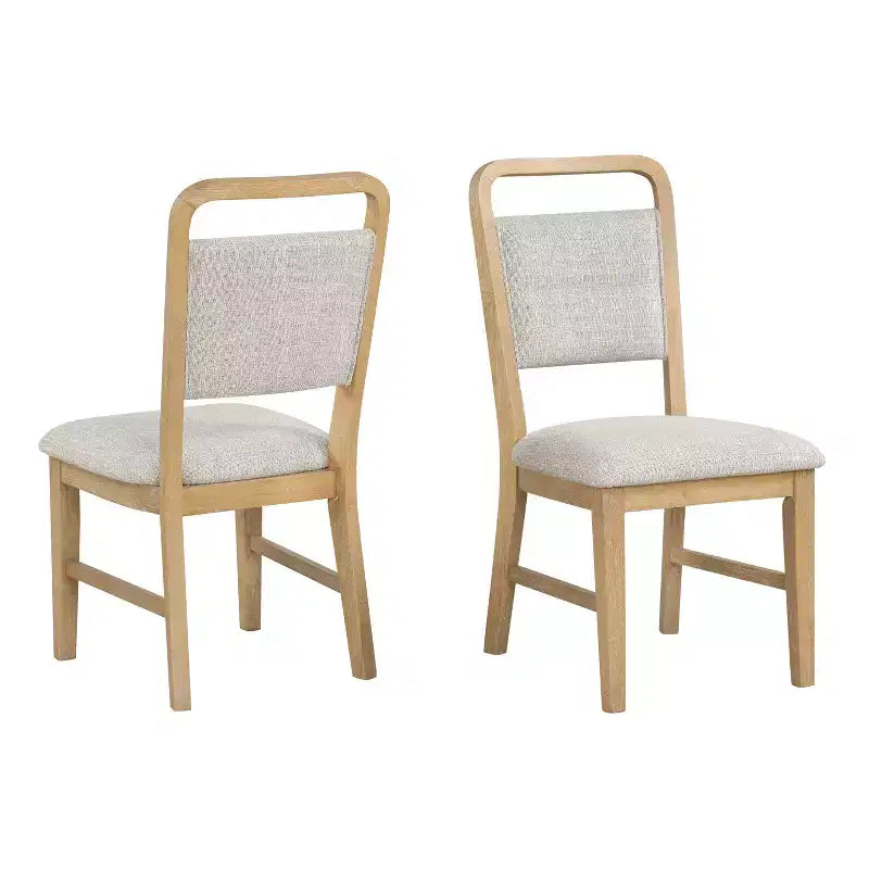 Chaises de salle à manger avec cadre en bois massif, lot de 2