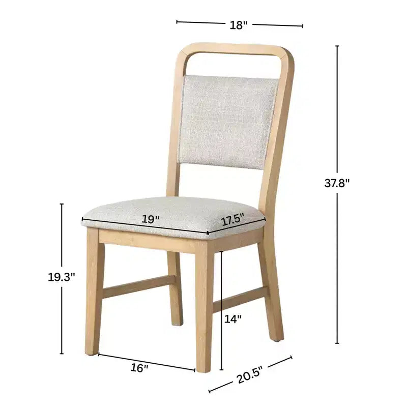 Chaises de salle à manger avec cadre en bois massif, lot de 2