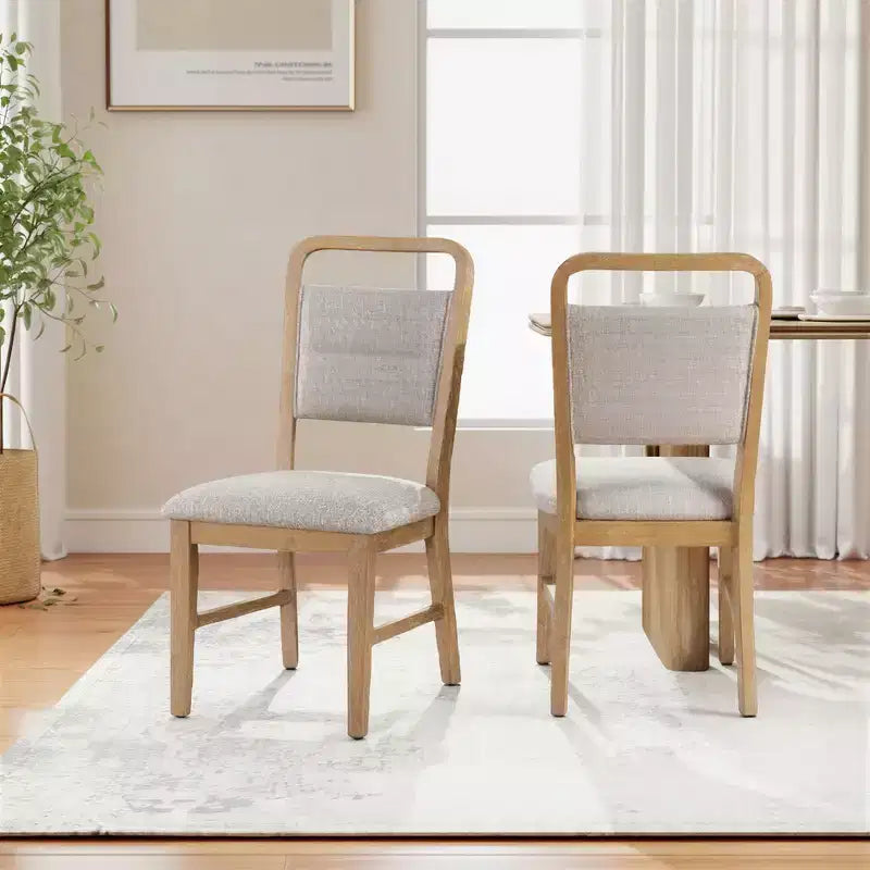Chaises de salle à manger avec cadre en bois massif, lot de 2