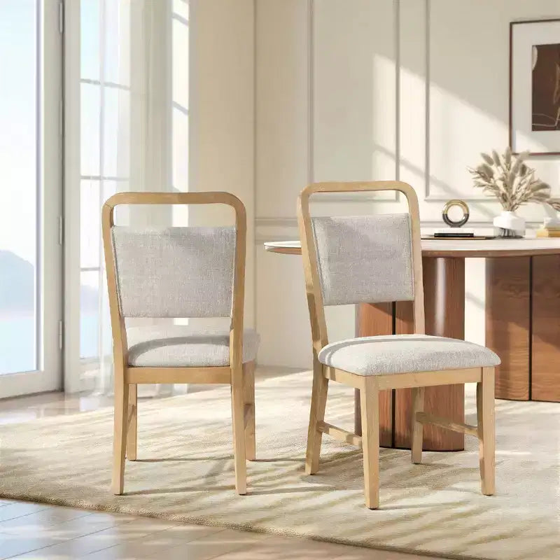 Chaises de salle à manger avec cadre en bois massif, lot de 2