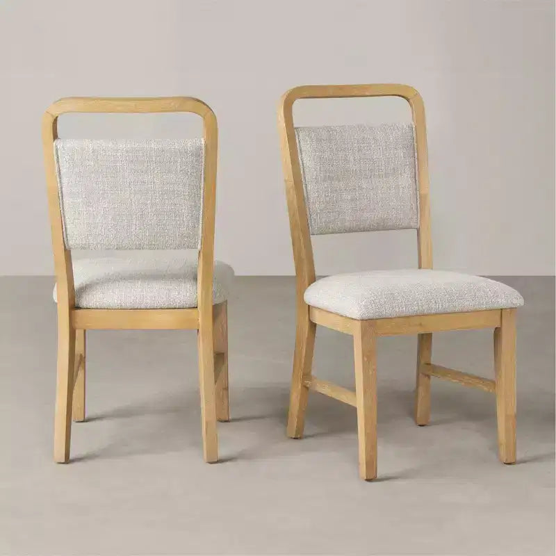 Chaises de salle à manger avec cadre en bois massif, lot de 2