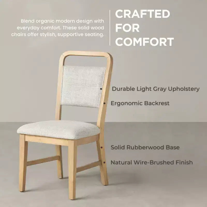 Chaises de salle à manger avec cadre en bois massif, lot de 2