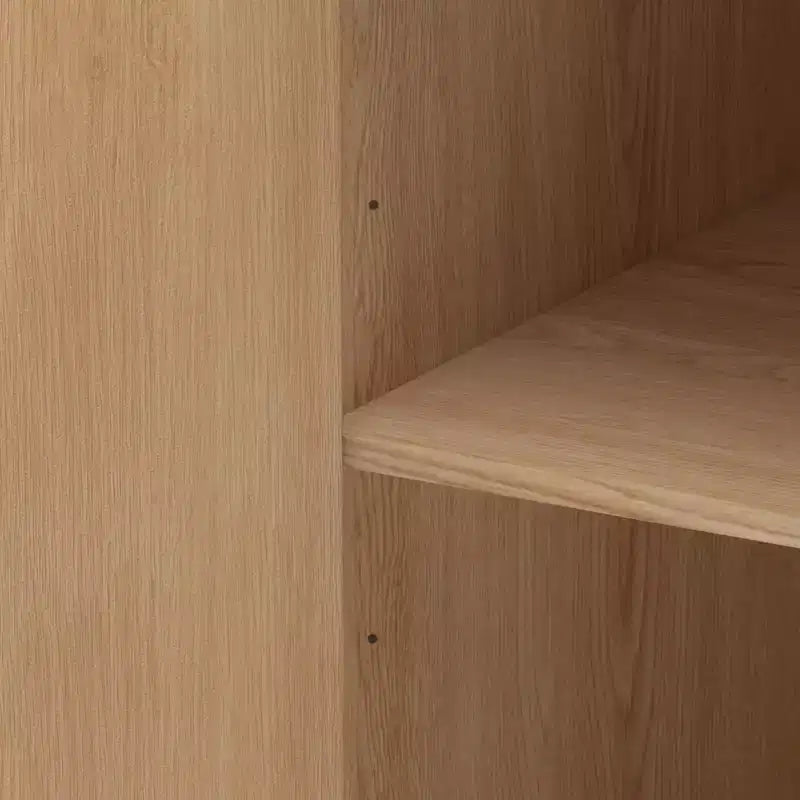 Armoire penderie grande capacité à 8 portes de 180 cm de haut avec tringle, étagères réglables et portes décoratives en rotin