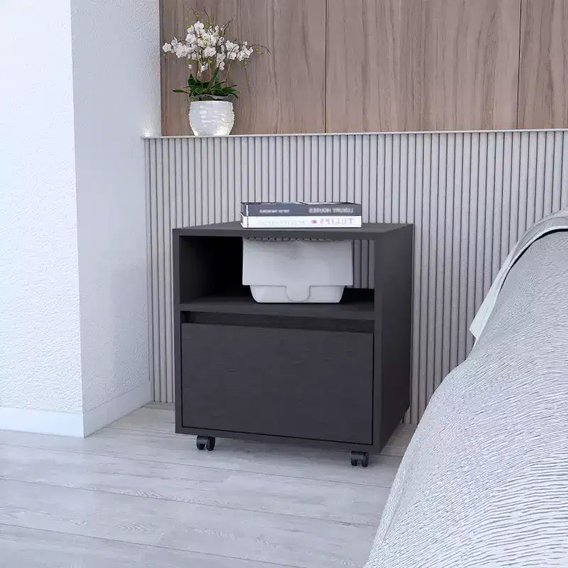 Duncan Stylish Functional 1 Drawer Nightstand for Bedroom Living Room