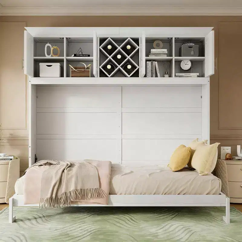 Lit double moderne avec 2 armoires pour salon ou appartement