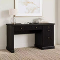54'' Fluted Home Office Desk with Drawers and Built-In USB Charging, Modern Writing Desk for Study Room