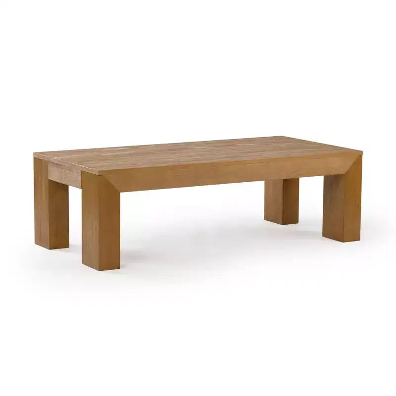 Table basse moderne en bois massif 48 po, table de salon rectangulaire