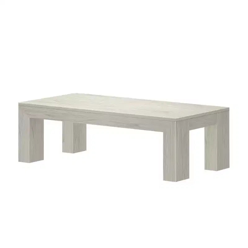 Table basse moderne en bois massif 48 po, table de salon rectangulaire