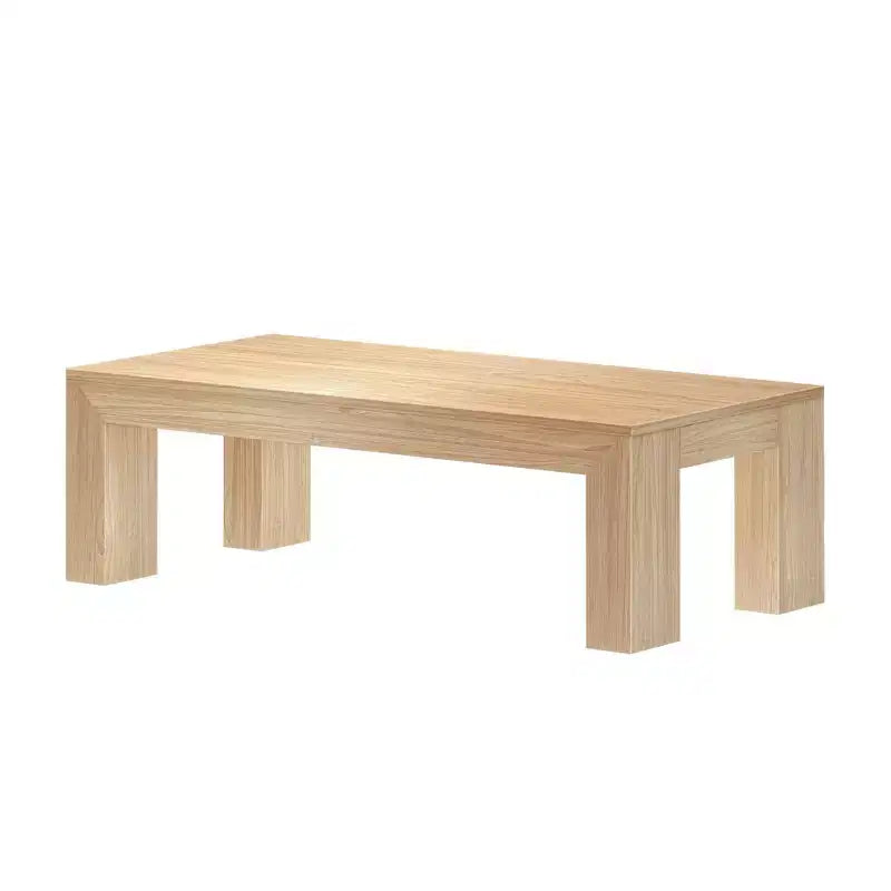 Table basse moderne en bois massif 48 po, table de salon rectangulaire