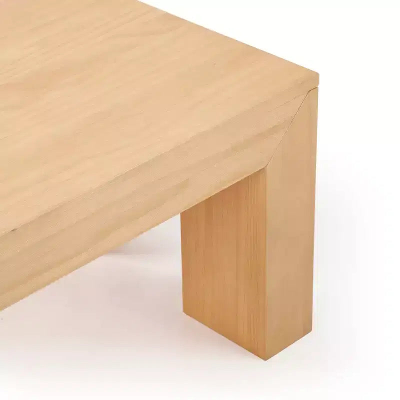 Table basse moderne en bois massif 48 po, table de salon rectangulaire