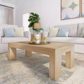 Plank+Beam Solid Wood 48 Modern Coffee Table, Rectangular Center Table for Living Room
